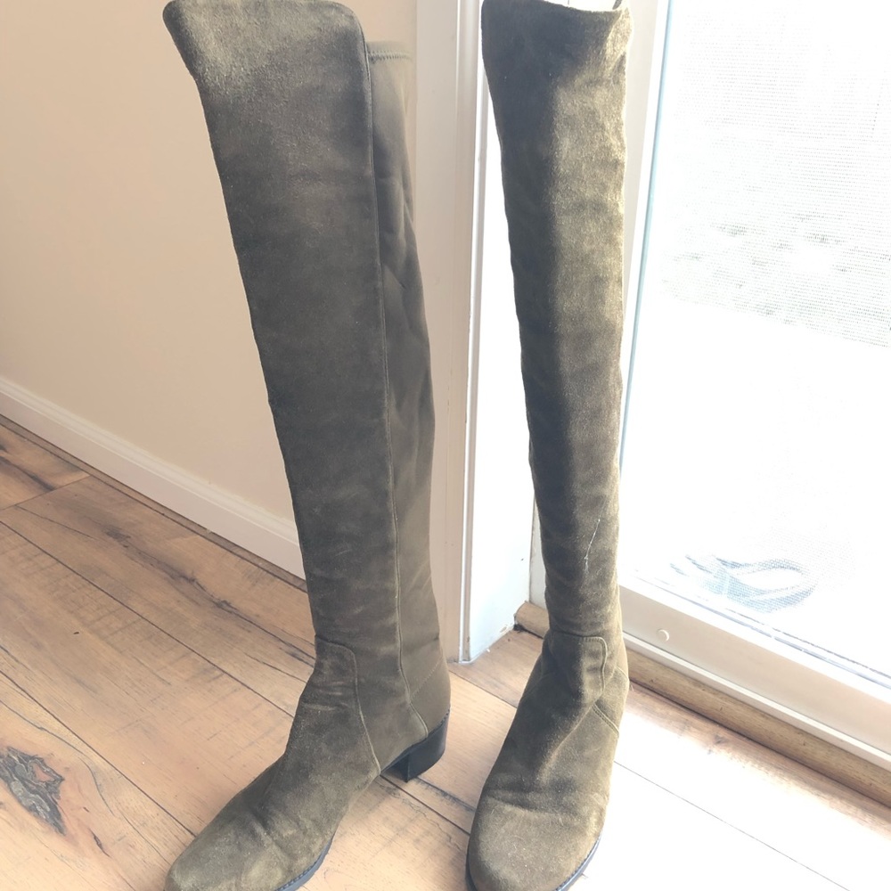 Stuart Weitzman reserve over knee boots rare olive